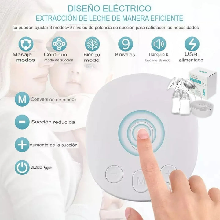 Extractor Doble Portatil Leche Materna Automatico Electrico