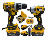 Kit Taladro Inalámbrico 13mm Y Pistola Impacto 1/2 Drill 68v - Amarillo - 60hz