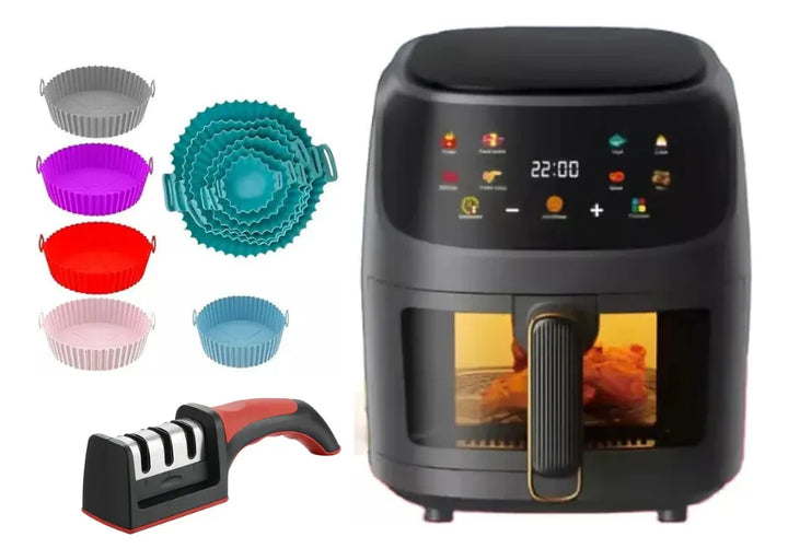 Freidora Olla Aire Caliente Sin Aceite Air Fryer 8 Litros Negro