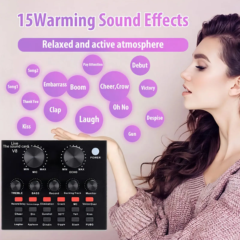Mezclador Tarjeta Externa Sonido Usb Audio Música Rondon Color Varios
