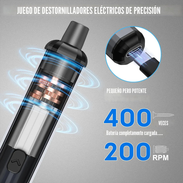 Mini Destornillador Eléctrico 3.7 V 72 En 1 Kit Portátil - 72 Gris - Frecuencia