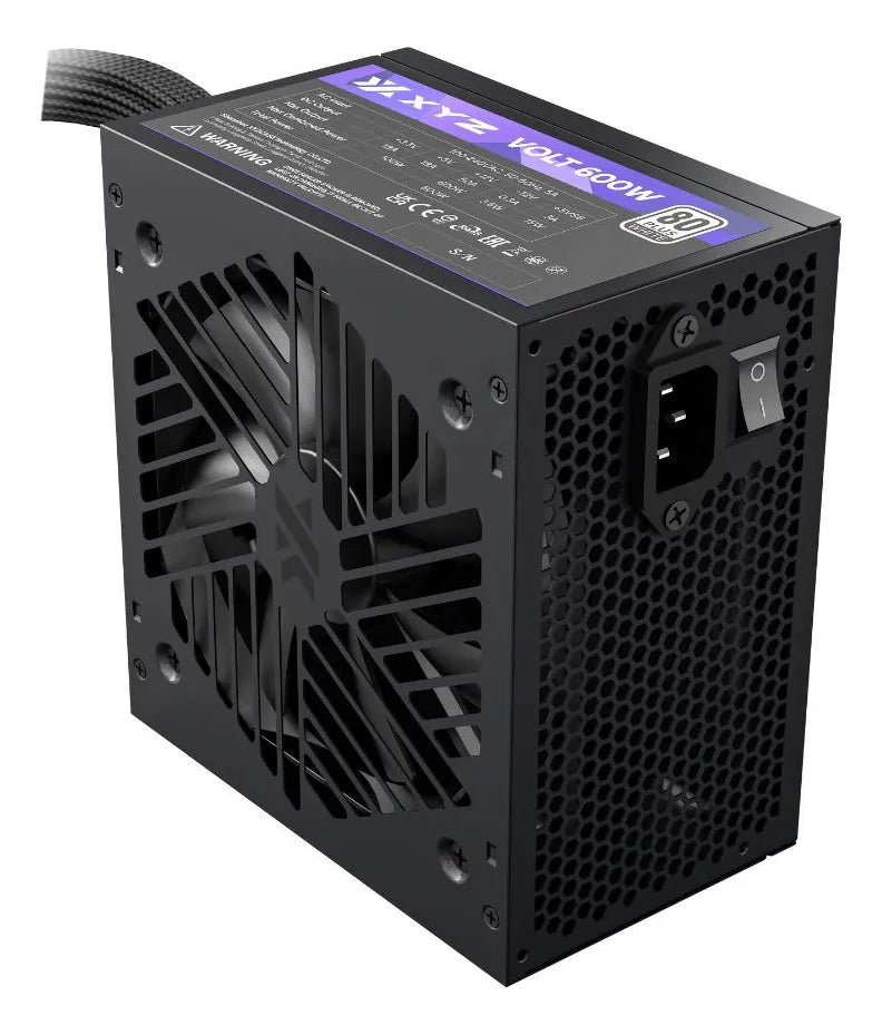 Fuente Poder Xyz Volt 600w Certificada 80+ White Color Negro