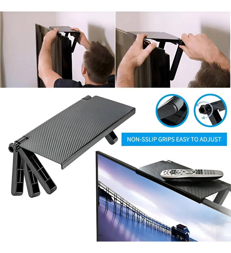 Soporte Plegable Para Decodificador Parte Superior Tv Color Negro