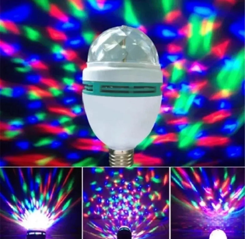 Bombillo Rotativo De Colores Bola Navideña Giratoria Luces