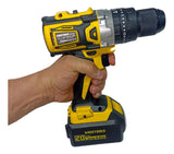 Taladro Percutor Rev/ Inalambrico + Herram Itl204 Uyustools Color Amarillo