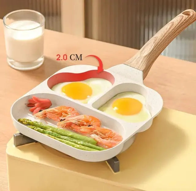 Sartén Para Huevos Fritos Forma De Corazón 3 Puestos Niños Beige