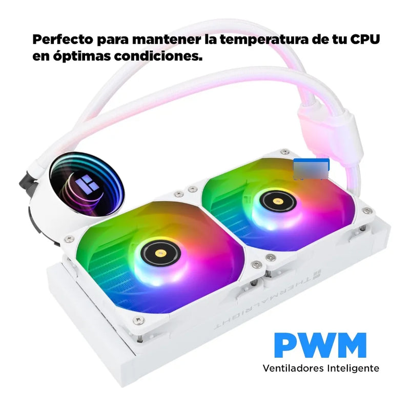 Enfriamiento Liquido Pc Cpu 240 Mm Argb Lga 1700 Am5 Blanco
