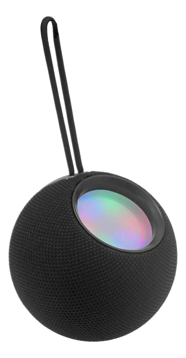 Parlante 12w Vta Colorfully Sfere Con Radio Fm Color Negro