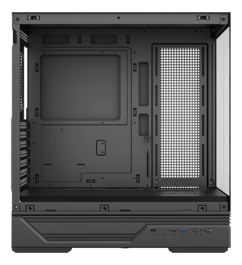 Gabinete Gamer Iceberg Crystal Gx Black 4 Fans Argb Usb C Negro