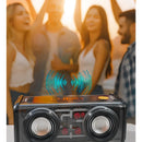 Bocina Portátil Ligero Bluetooth Tws Altavoz Inalámbrico Recargable Parlante Ldnio Luces Led Rgb Sonido Estéreo Graves Potentes Reproductor Música Negro Compacto Duradero