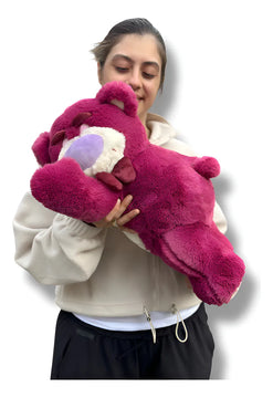 Peluche Oso Lotso Dormilón Acostado Grande 50cm Morado