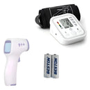 Combo Tensiómetro Brazo + Termómetro Infrarrojo + Pilas Blanco