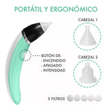 Aspirador Limpieza Nasal Para Bebe Niño Eléctrico Automatico Color Verde claro