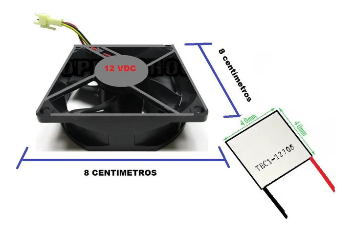 Celda Termoelectrica Peltier 12706 12v + Ventilador 12 Vdc