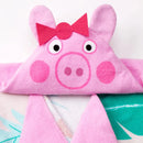 Toalla Con Capucha Pepa Pig Niños Baño Playa Piscina Rosa
