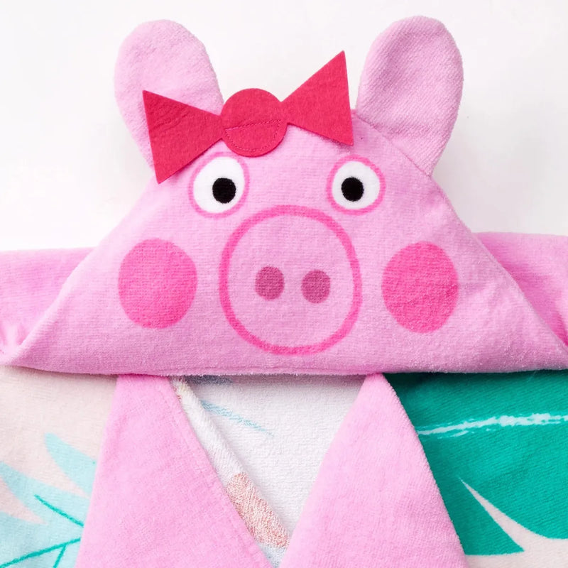 Toalla Con Capucha Pepa Pig Niños Baño Playa Piscina Rosa