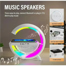 Parlante Bluetooth Con Luz Rgb Y Carga Inalámbrica + Reloj Blanco