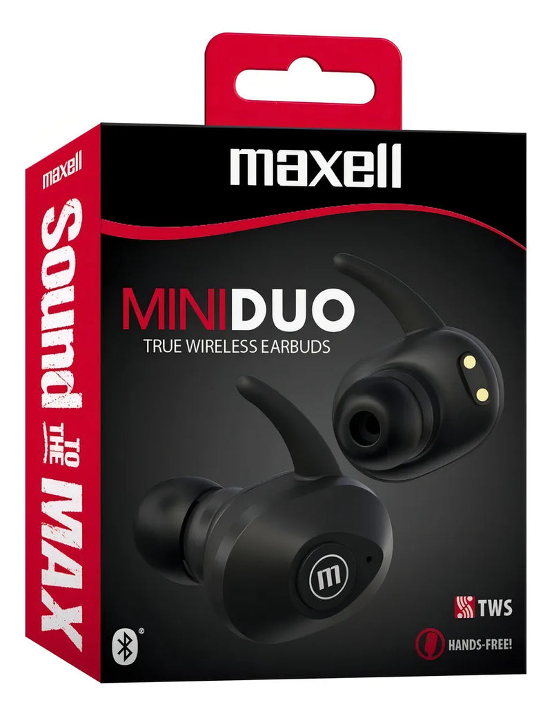 Audífonos In Ear Inalambricos Tws Maxell Bluetooth Mini Duo Negro