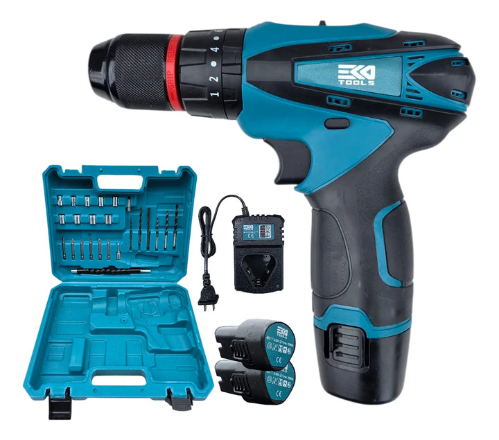 Taladro Inalambrico 18v Percutor Brocas 2 Baterias Oferta Azul Acero 50hz/60hz