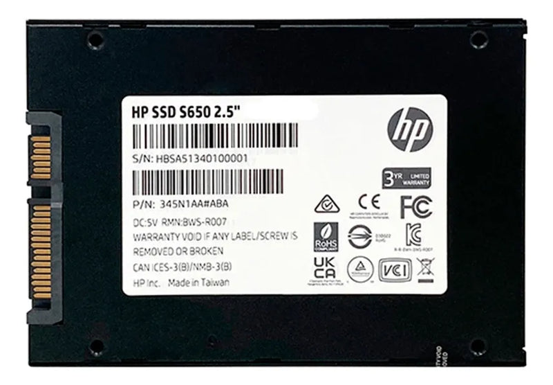 Disco Estado Solido Ssd 480gb Hp S650 Sata Iii 3d Nand 2.5mm