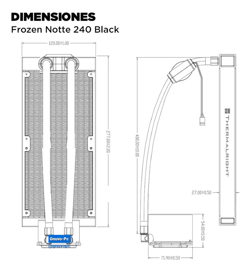 Enfriamiento Liquido Cooler Pc Cpu 240 Mm Argb Lga 1700 Am5