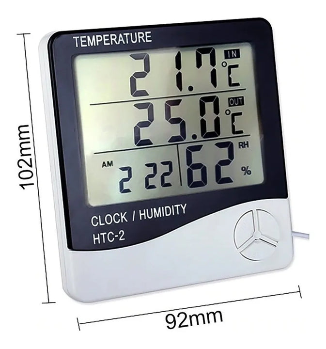 Reloj Termohigrometro Digital Sonda Temperatura Humedad Htc2