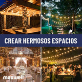 Guirnalda Luces Solar 7,5mt Exterior Maxwell STRING SOLAR + 10 Ampolletas