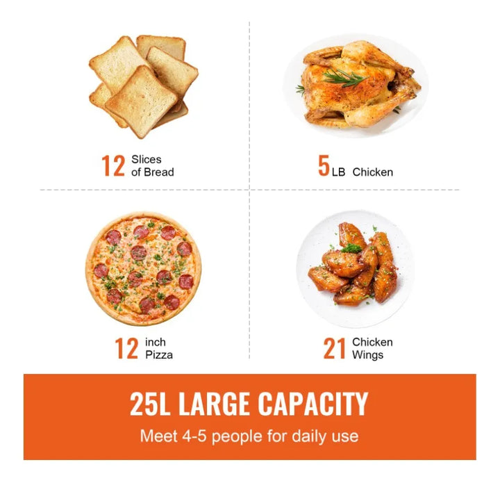 Air Fryer Horno Tostador Freidora De Aire 12en1 Cocina Plateado