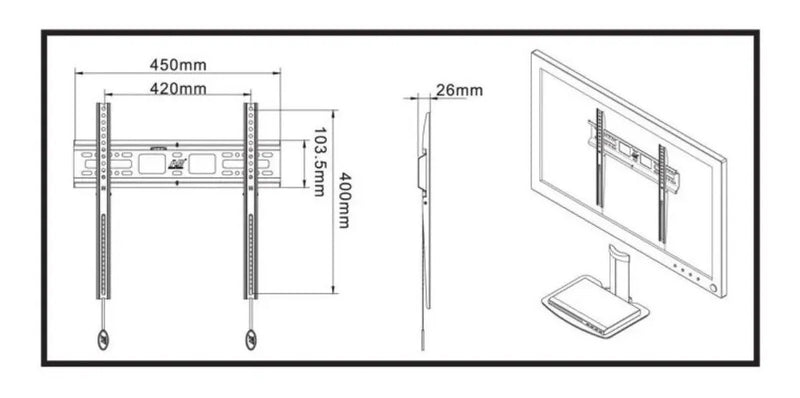 Soporte North Bayou D2-f De Pared - Tv/monitor De 32 A 55 Co Color Negro