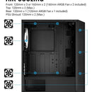 Chasis Gamer Aerocool Hive Rgb Vidrio 3 Fans Argb Negro
