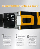 Taladro SISDATA Inalámbrico Percutor Potencia Real 650w 2 Bat Color Amarillo Frecuencia 50Hz /60Hz