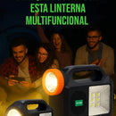 Radio Parlante Con Panel Solar Linterna+3bombillos Fm Am Bt Negro