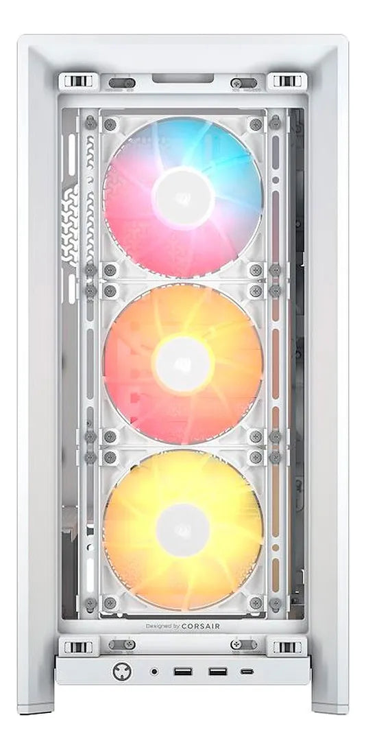 Gabinete Corsair Frame 4000d Rs Vidrio Fan Argb X3 Blanco