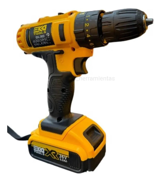 Taladro Atornillador Percutor Inalámbrico 36 Voltios Accesor - Amarillo - 50