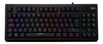 Teclado VSG QWERTY Outemu Blue español latinoamérica color negro con luz RGB
