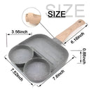 Sartén multiusos 3 en 1 con separadores para huevos y hamburguesas, color gris
