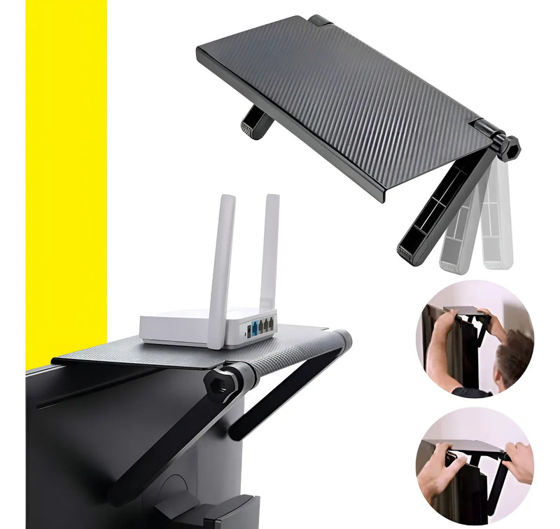Soporte Plegable Para Decodificador Parte Superior Tv Color Negro