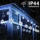 Luces De Copos De Nieve Navideños, 264 Led 17 22ft Con 22 Go