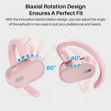 TOZO O2 OpenBuds Auriculares Inalámbricos Comodidad y Estilo para Cada Ocasión Color Rosado