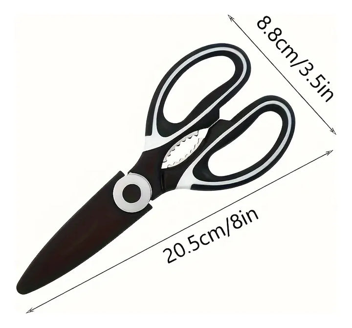 Tijeras De Cocina De Acero Inoxidable Cortan Pollo Pescado Negro