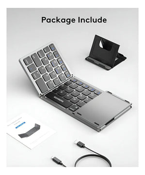 Mini teclado Bluetooth plegable ultrafino con panel táctil Genérica B033 Gris oscuro