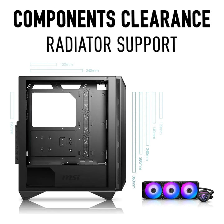 Caja Pc Gaming Msi Gungnir 111r Atx Argb Vidrio Templado