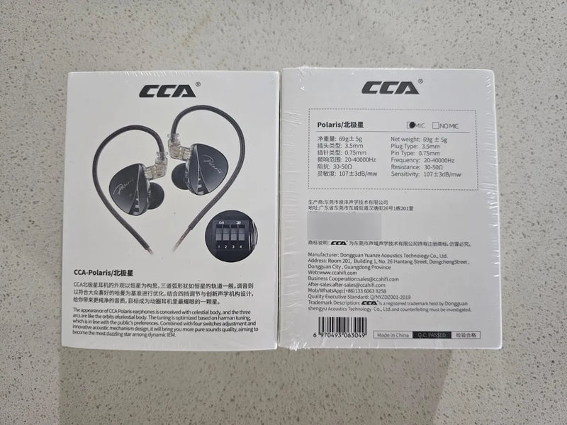 Audifonos in-ear Cca polaris color negro con micrófono