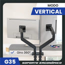 Soporte Brazo Monitor Para 2 Pantallas Lcd Led Escritorio Gris Oscuro