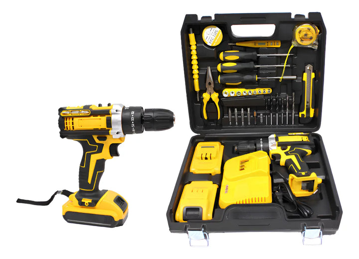 Taladro Percutor Atornillador Todoen 1 Kit Herramienta Basic Amarillo 50