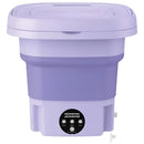 Mini Lavadora Electrica Portátil Plegable Morado