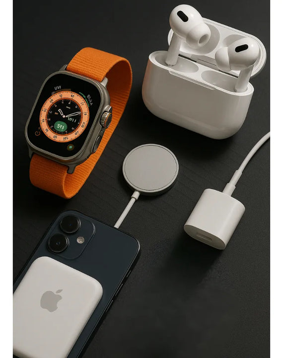 Combo Reloj Smart Watch X8 Ultra + Audifonos In Ear + Power Bank - Naranja