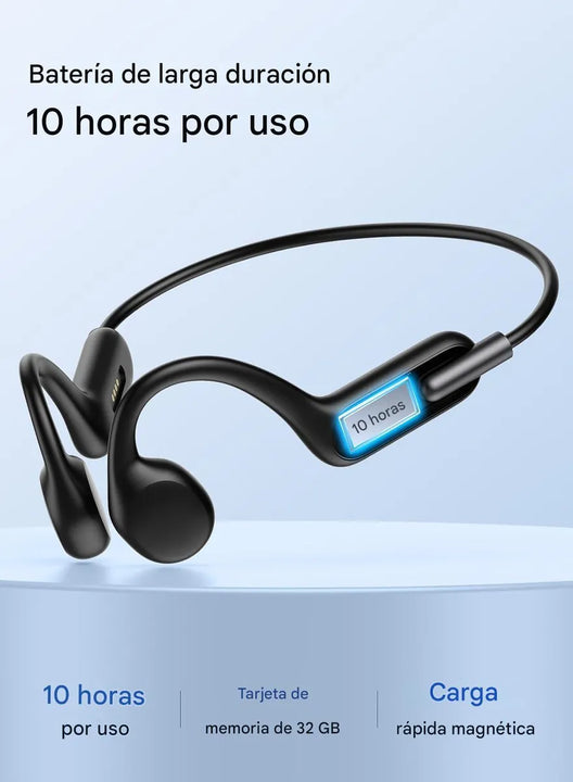 Audífonos De Conducción Ósea Para Natación,ip68impermeables Negro