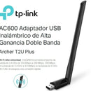 Tp-link, Tarjeta Usb Wifi Banda Dual Ac600, Archer T2u Plus