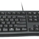 Kit de teclado y mouse Logitech MK120 Español Latinoamérica de color negro